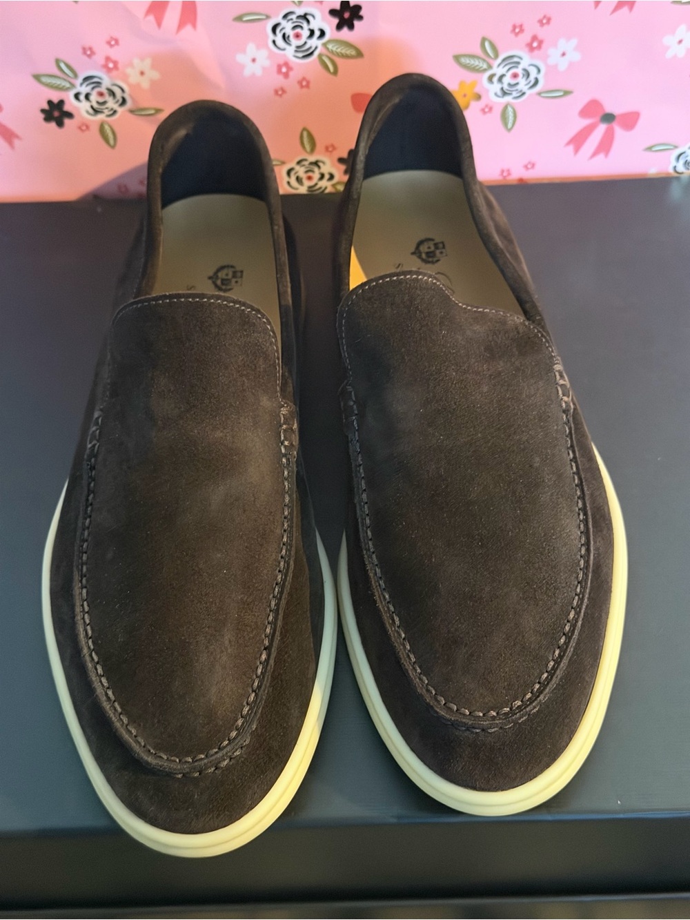 Loro Piana Summer Walk Brown Suede Loafers EU 40